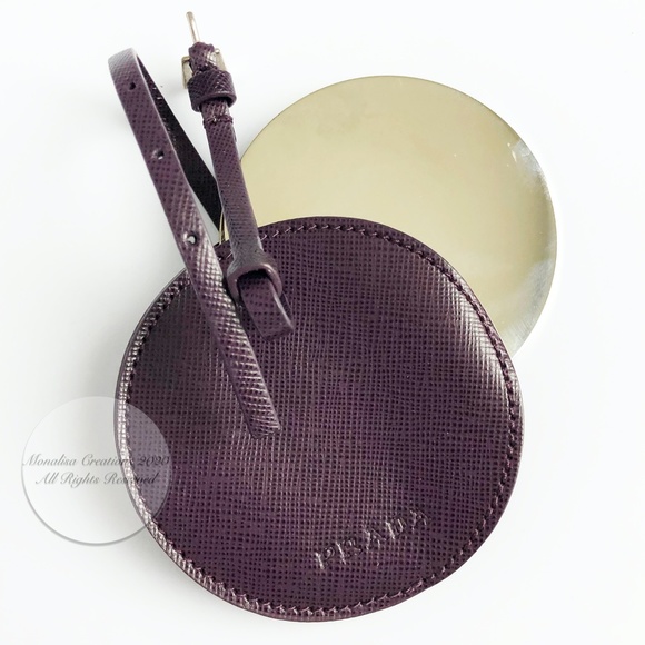 Prada Bag Charm with Mirror Saffiano Leather Accessory with Box and COA - Picture 5 of 12
